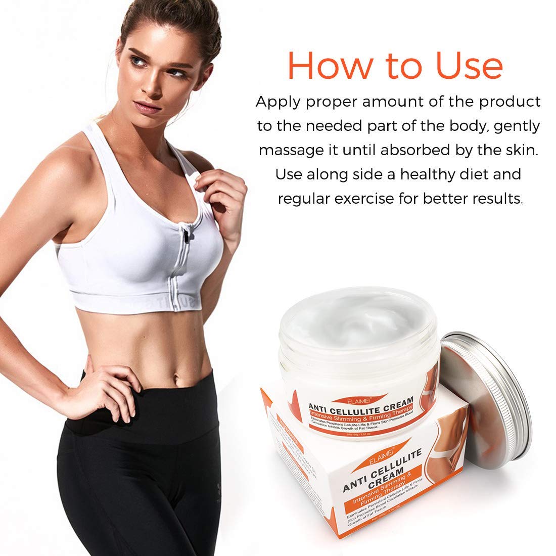 ELAIMEI Hot Gel Cream, Fat Burning Sweat Cream, Weight Loss Workout Enhancer Gel for Belly, Slimming Cream for Tummy, Anti Cellulite Cream for Body for Women and Men, Deep Tissue Massage & Muscle